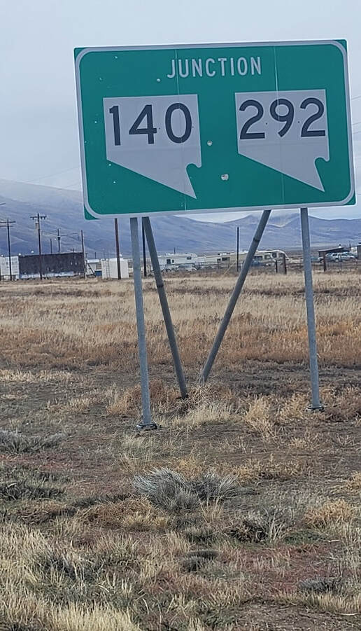 Highway Junction sign, Denio Junction, NV